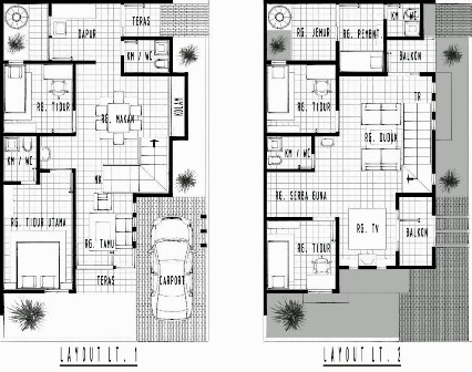 Arsitektur Rumah on Denah Lantai   Menunjukkan Pola Tata Ruang Yang Terlihat Secara